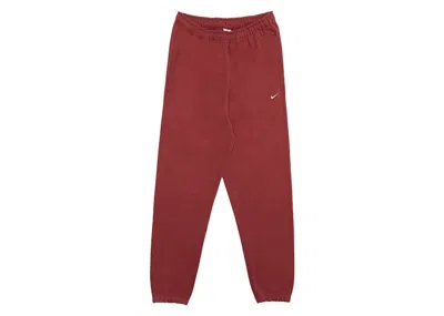 Pre-owned Nike Lab Women's Solo Swoosh Energy Fleece Pants In Red