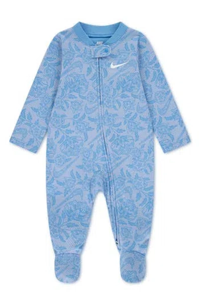 Nike Babies'  Lace It Up Footed Coverall In Blue
