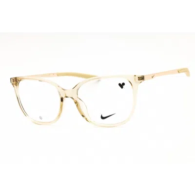 Nike Ladies Gold Tone Rectangular Eyeglass Frames 7228n In Neutral
