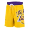 Nike Lakers Colorblock Alphabet Team Logo Knit Breathable Athleisure Casual Sports Shorts Yellow