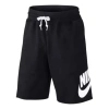 Nike Large Logo Printing Elastic Waistband Drawstring Sports Shorts Black