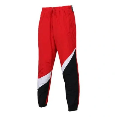 Nike Large Logo Retro Woven Design Sports Pants Red