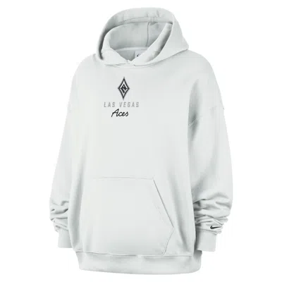 Nike Las Vegas Aces  Women's French Terry Oversized Pullover Hoodie In Gray