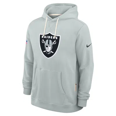 Nike Silver Las Vegas Raiders Sideline Standard Issue Initial Home Dri-fit Hoodie In Gray