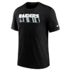 Nike Heather Black Las Vegas Raiders Long Pass Tri-blend T-shirt In Black