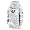 Nike Las Vegas Raiders Salute To Service Primary Edge Club  Women's Nfl Pullover Hoodie In White