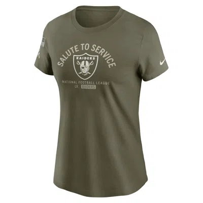 Nike Las Vegas Raiders Salute To Service Sideline  Women's Nfl T-shirt In Green