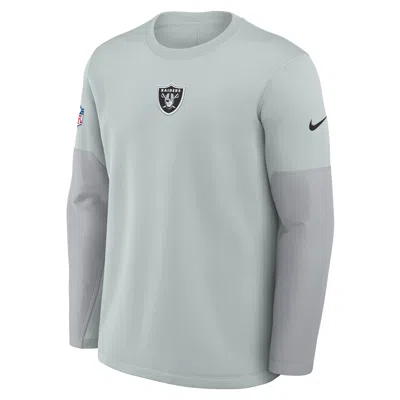 Nike Las Vegas Raiders Scripted To Win Sideline Coach  Men's Therma-fit Nfl Long-sleeve T-shirt In Gray