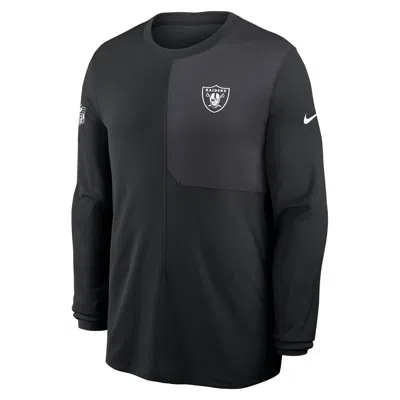 Nike Las Vegas Raiders Sideline Coach  Men's Dri-fit Nfl Long-sleeve Top In Black