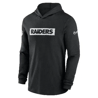 NIKE LAS VEGAS RAIDERS SIDELINE  MEN'S DRI-FIT NFL LONG-SLEEVE HOODED TOP,1015767561