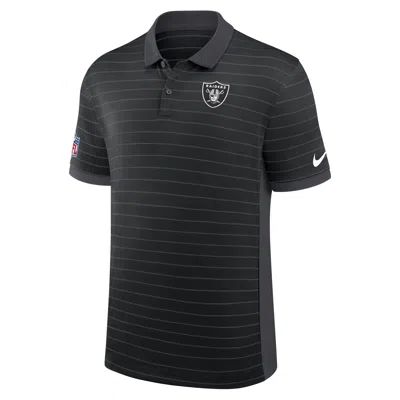 Nike Las Vegas Raiders Sideline Victory Stripe  Men's Dri-fit Nfl Polo In Black