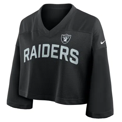 Nike Las Vegas Raiders Wide Receiver Jersey Fashion  Women's Dri-fit Nfl Cropped Top In Black