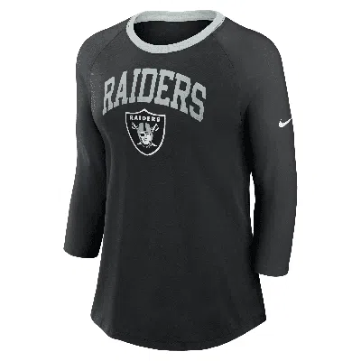 Nike Las Vegas Raiders  Women's Nfl 3/4-sleeve T-shirt In Black