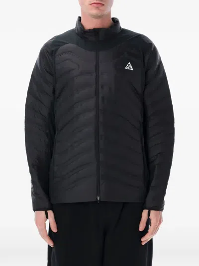 Nike Laser Cut Detail Padded Jacket In Black