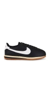 Nike Men's Cortez Leather Shoes In Black  Sail  & Sesame