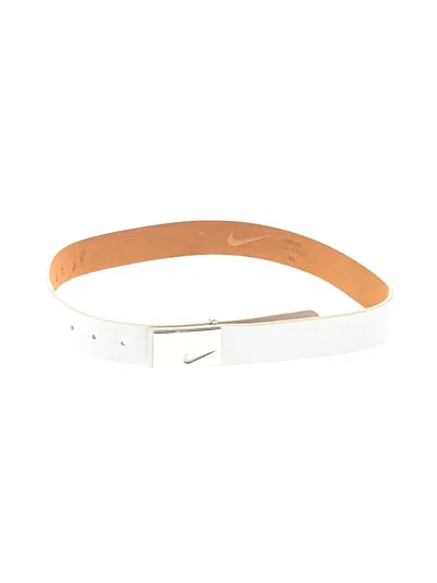 Pre-owned Nike Leather Belt In White