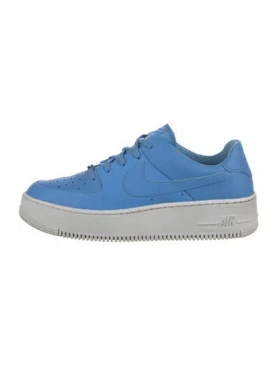 Pre-owned Nike Leather Chunky Sneakers In Blue