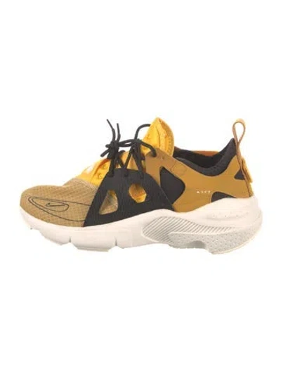 Pre-owned Nike Leather Colorblock Pattern Chunky Sneakers In Yellow