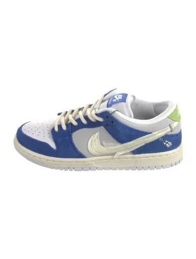 Pre-owned Nike Leather Colorblock Pattern Sneakers In Blue
