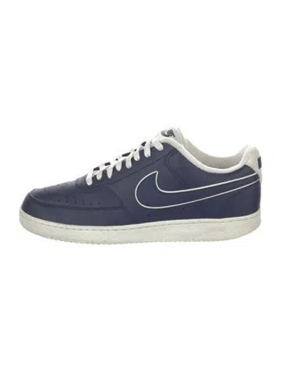 Pre-owned Nike Leather Colorblock Pattern Sneakers In Blue