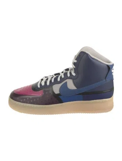 Pre-owned Nike Leather Colorblock Pattern Sneakers In Blue