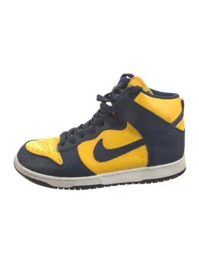 Pre-owned Nike Leather Colorblock Pattern Sneakers In Blue