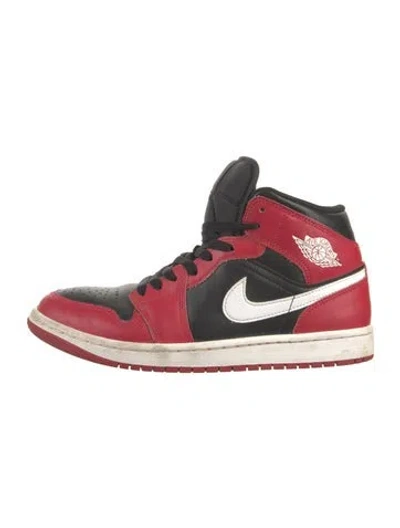 Pre-owned Nike Leather Colorblock Pattern Sneakers In Red