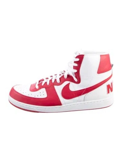 Pre-owned Nike Leather Colorblock Pattern Sneakers In Red