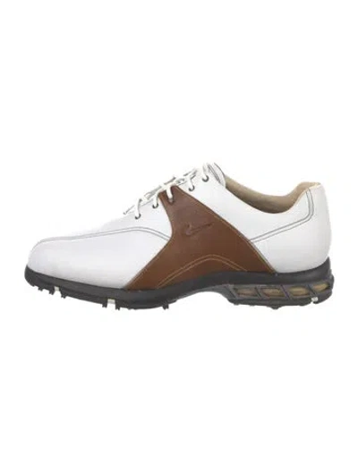 Pre-owned Nike Leather Colorblock Pattern Sneakers In White