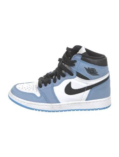 Pre-owned Nike Leather Colorblock Pattern Wedge Sneakers In Blue/white