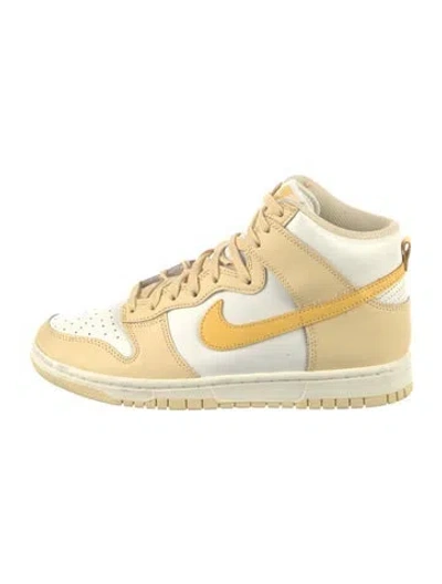 Pre-owned Nike Leather Colorblock Pattern Wedge Sneakers In Neutral