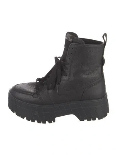 Pre-owned Nike Leather Combat Boots In Black