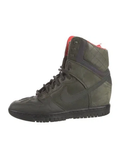 Pre-owned Nike Leather Combat Boots In Green
