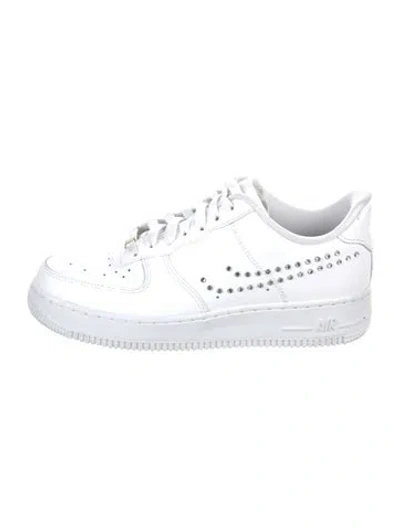 Pre-owned Nike Leather Crystal Embellishments Sneakers In White