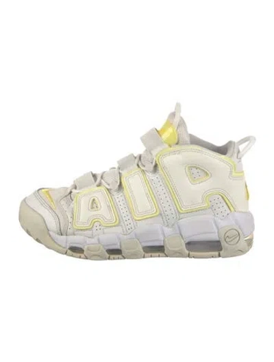 Pre-owned Nike Leather Embroidered Accent Chunky Sneakers In White