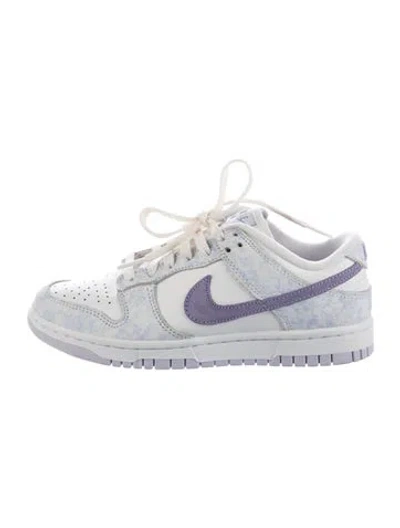 Pre-owned Nike Leather Graphic Print Athletic Sneakers In Purple