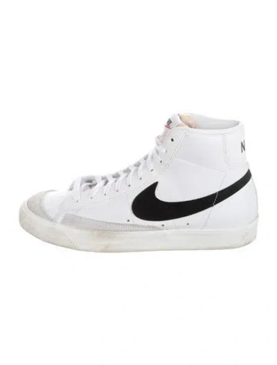 Pre-owned Nike Leather Graphic Print Sneakers In White