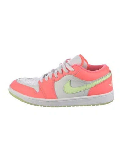 Pre-owned Nike Leather Lasercut Accents Athletic Sneakers In White