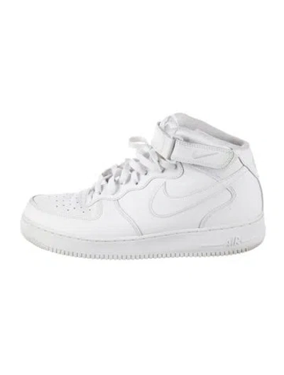 Pre-owned Nike Leather Lasercut Accents Sneakers In White