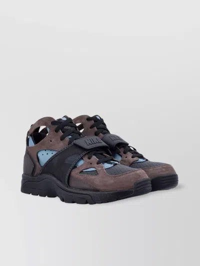 Nike Leather Mid-top Sneakers Featuring Perforated Upper In Brown