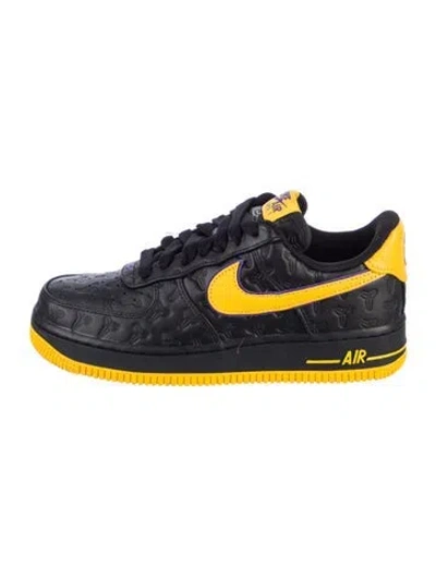 Pre-owned Nike Leather Printed Sneakers In Black