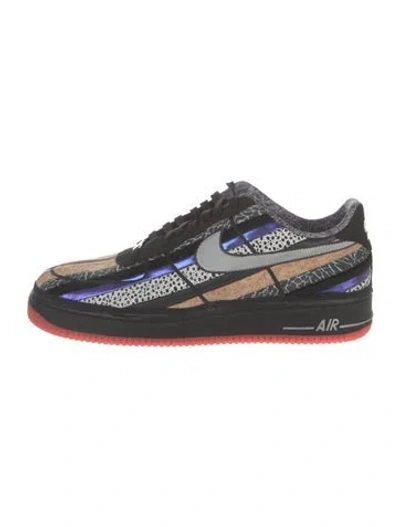 Pre-owned Nike Leather Printed Sneakers In Black