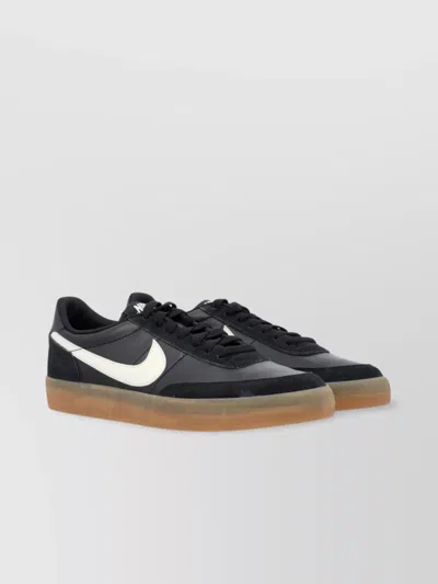 Nike Leather Sneakers Rubber Sole In Black Sail