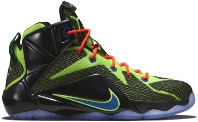 Pre-owned Nike Lebron 12 Gamer Sneakers In Black/electric Green/bright Crimson In Multi