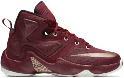 Pre-owned Nike Lebron 13 Bronze Sneakers In Team Red/metallic Red Bronze/black