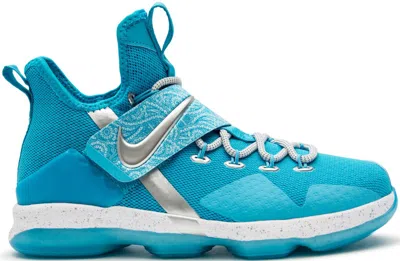 Pre-owned Nike Lebron 14 Ric Flair Sneakers In Blue Fury/metallic Silver/equator Blue