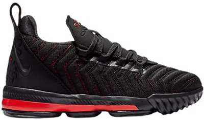 Pre-owned Nike Lebron 16 Fresh Bred Sneakers In Black/university Red