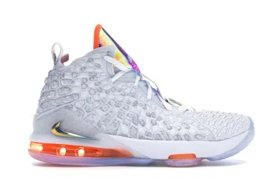Pre-owned Nike Lebron 17 Future Air Sneakers In White/tech Grey/quasar Purple