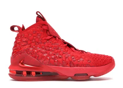 Pre-owned Nike Lebron 17 Red Carpet Sneakers In University Red