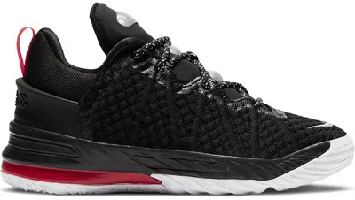 Pre-owned Nike Lebron 18 Bred Sneakers In Black/white/university Red